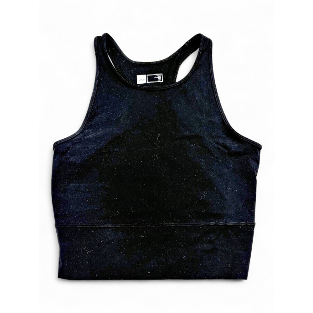 Lole Black Cropped Racerback Tank Top M  Active/Yoga‎